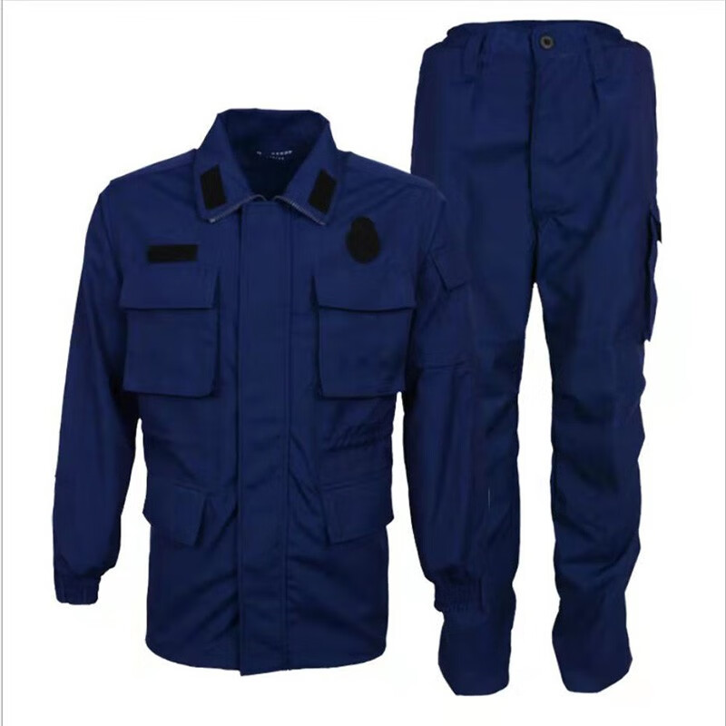 新式19火焰藍消防作訓服褲套裝耐磨訓練服透氣工作勞保服軍迷服飾